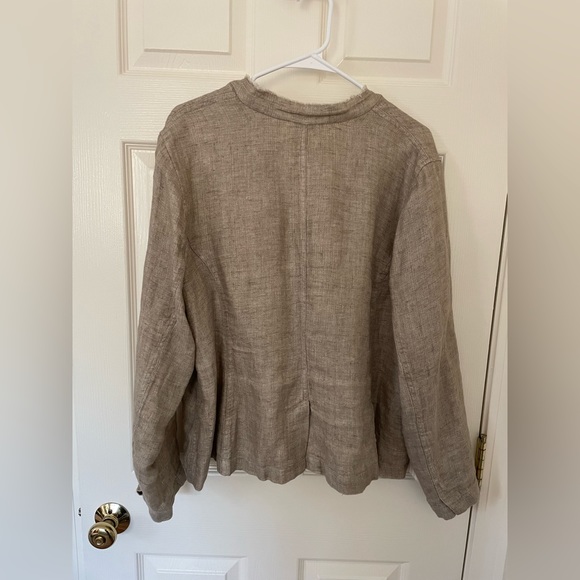 Eileen Fisher Linen Lightweight Blazer Jacket Neutral Beige Tan Lagenlook XL - Picture 3 of 5